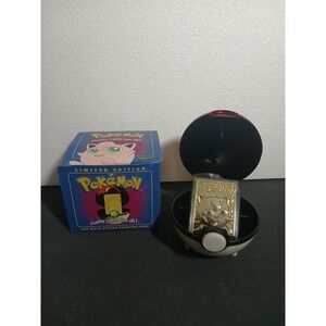 1999 Pokémon Jigglypuff Burger King 23k Gold Plated Card w/Pokeball